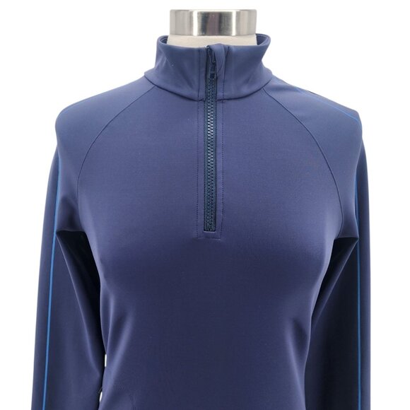 Outdoor Voices Womens Medium Jacket FrostKnit 1/4 Zip Pullover Dark Sky Navy - Picture 2 of 10